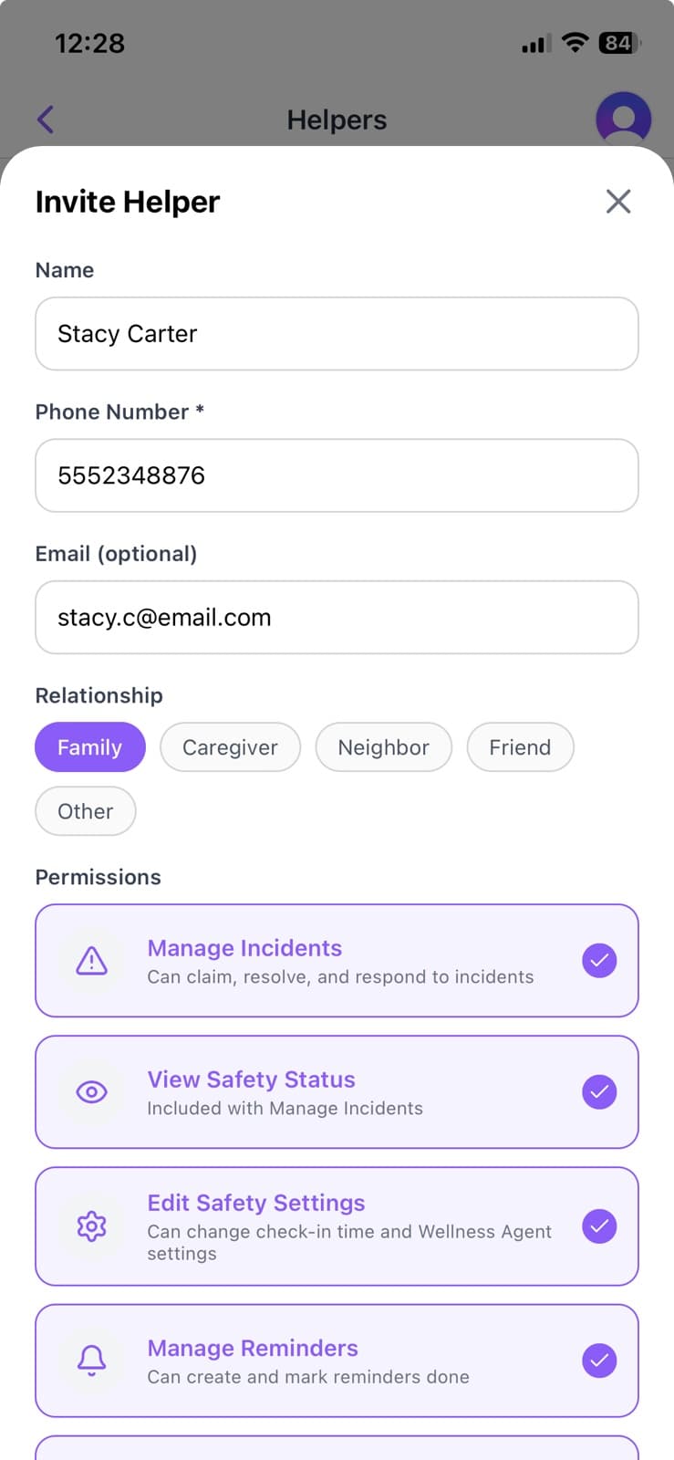 EverWhen — Invite a helper