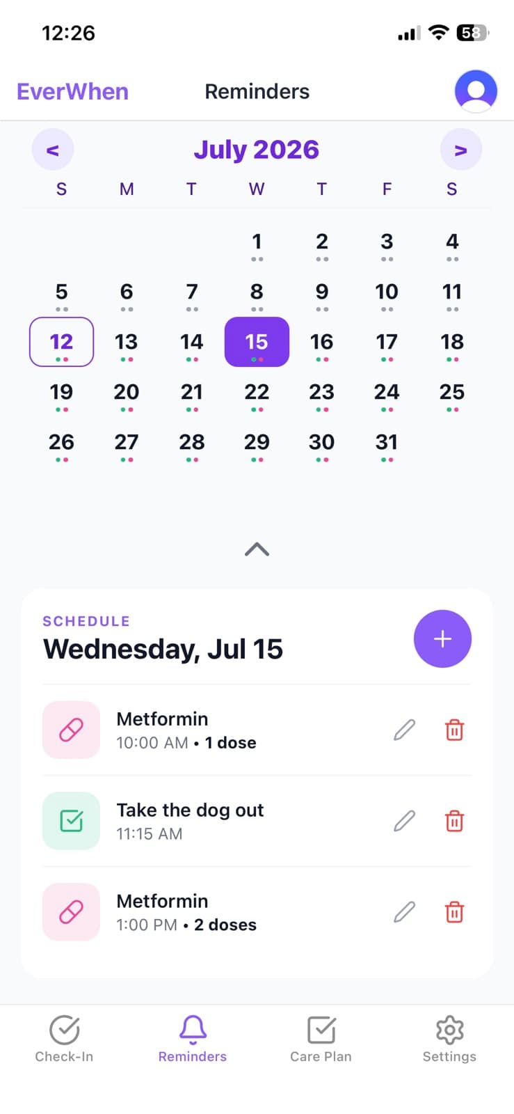 EverWhen — Reminders