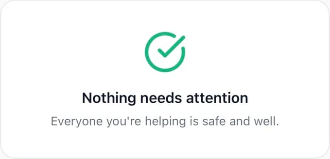 EverWhen helper status showing that nothing needs attention